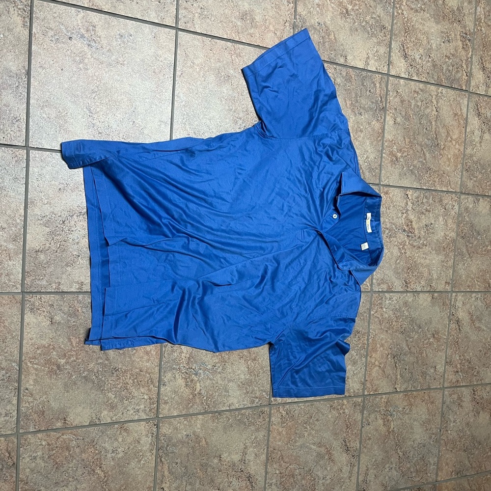 Peter Millar Vibrant Blue Polo Shirt size L business casuak